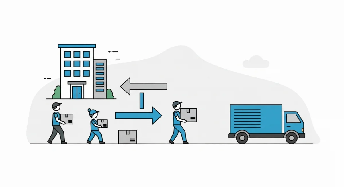 Đội ngũ nhân viên chuyển dọn chuyên nghiệp đang làm việc cẩn thận