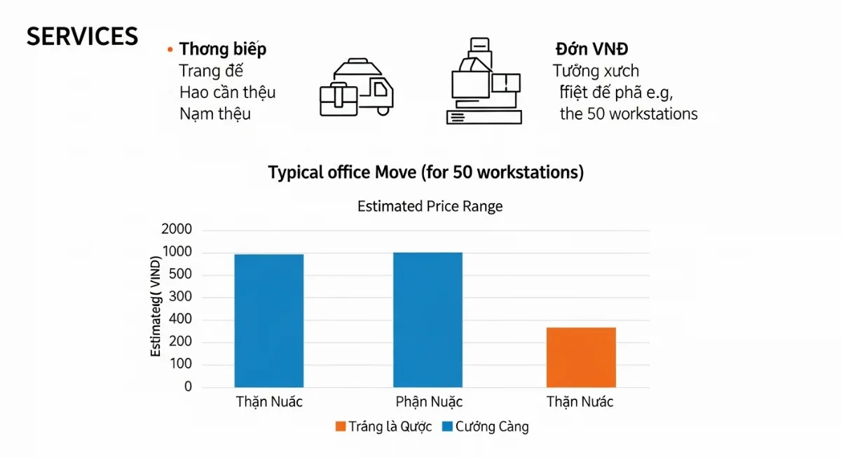 Xe tải vận chuyển chuyên dụng đang chở đồ dùng văn phòng an toàn