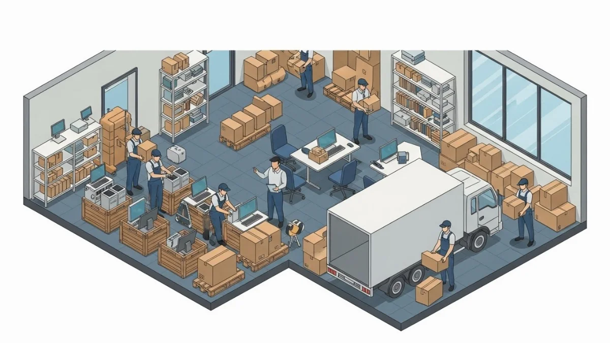 Hình ảnh quản lý hỗ trợ đội ngũ nhân sự trong quá trình chuyển đổi văn phòng