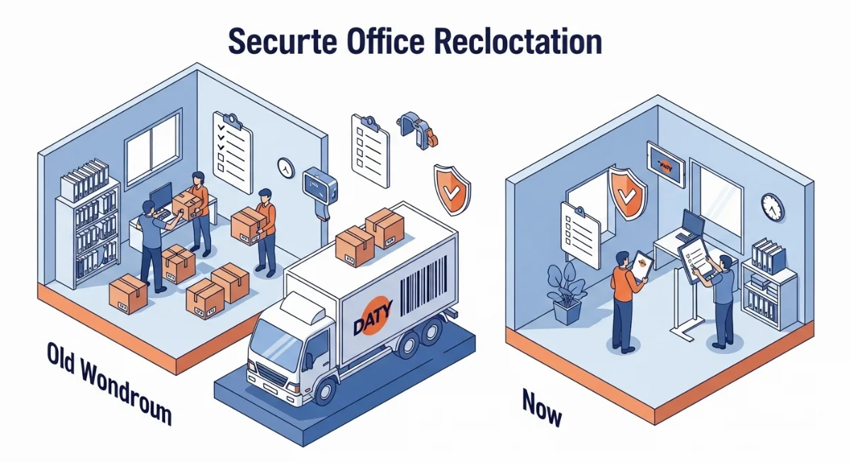 Hình ảnh nhân viên đang phân loại và sắp xếp hồ sơ vào tủ