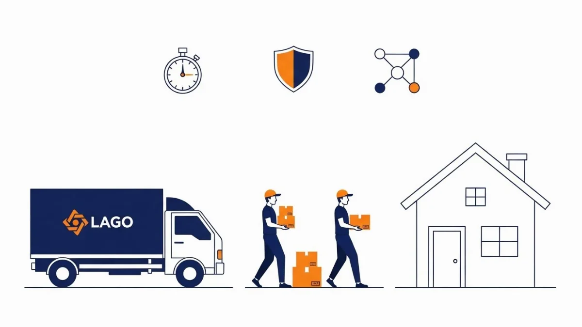 Nhân viên dịch vụ chuyển nhà trọn gói đang đóng gói cẩn thận đồ đạc