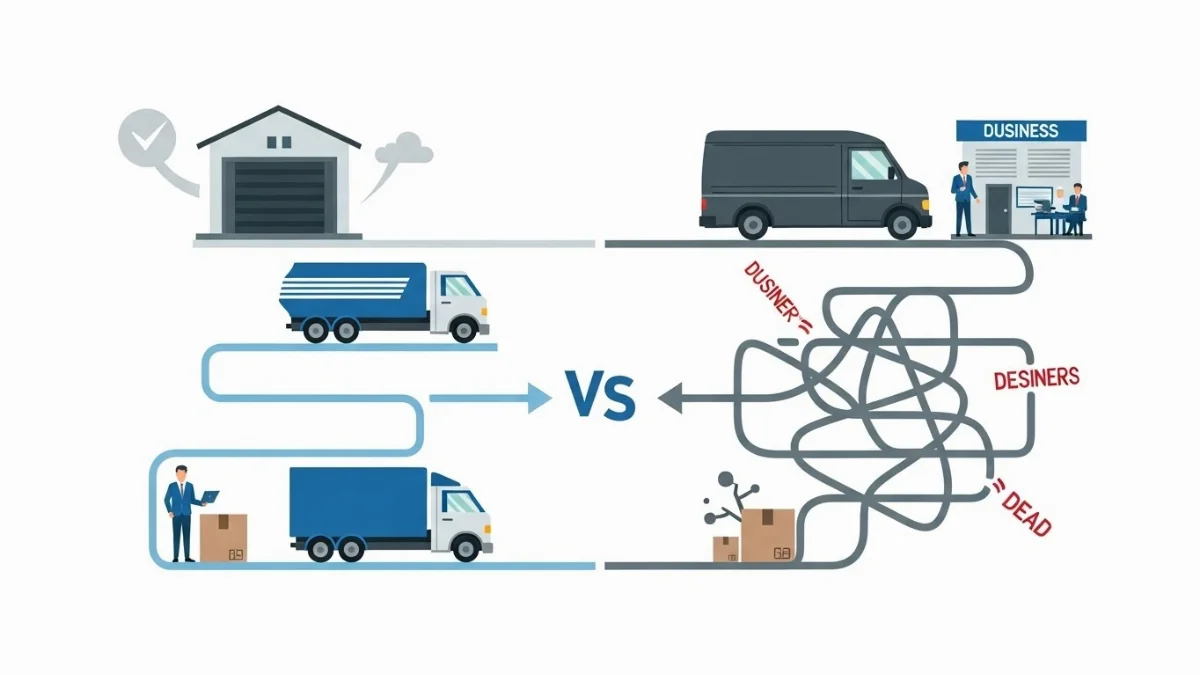 Hình ảnh minh họa một doanh nghiệp đang gặp khó khăn, biểu tượng cho những rủi ro khi lựa chọn dịch vụ giá rẻ