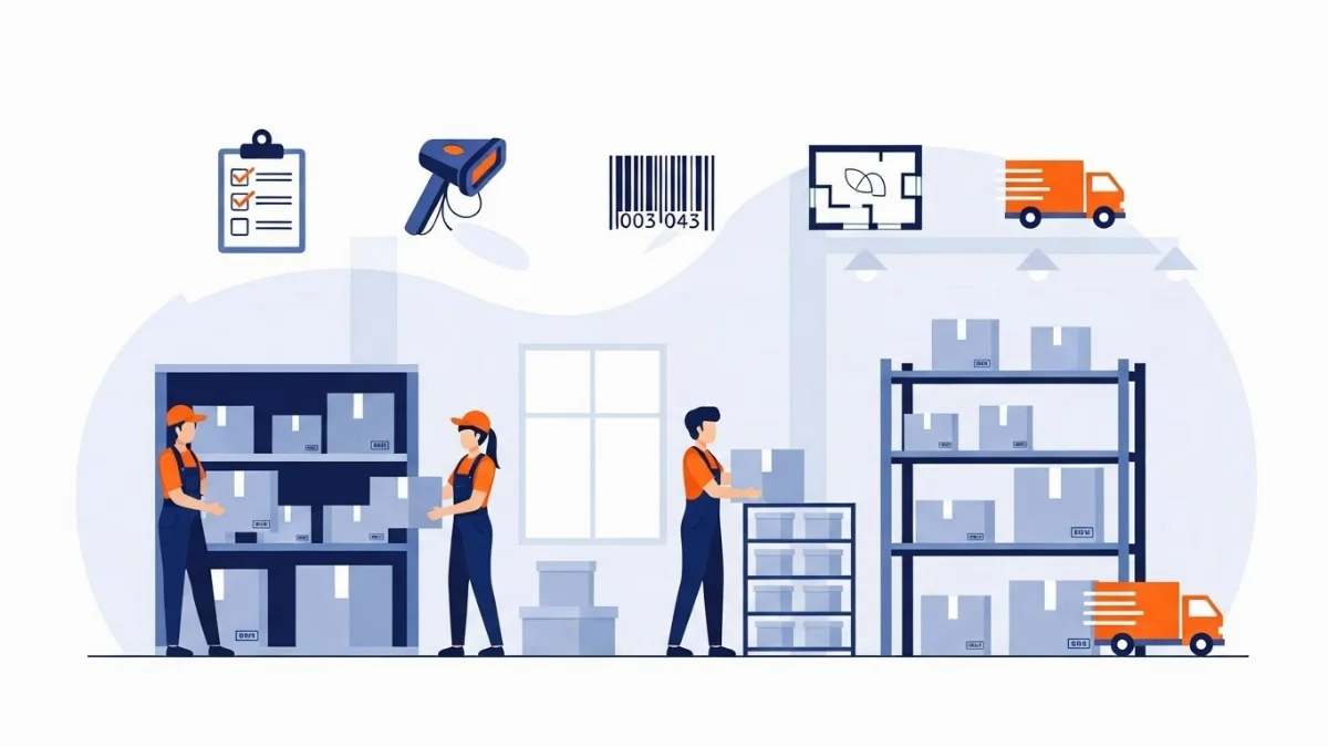 Các hộp đựng tài liệu được dán nhãn rõ ràng để sắp xếp kho văn phòng