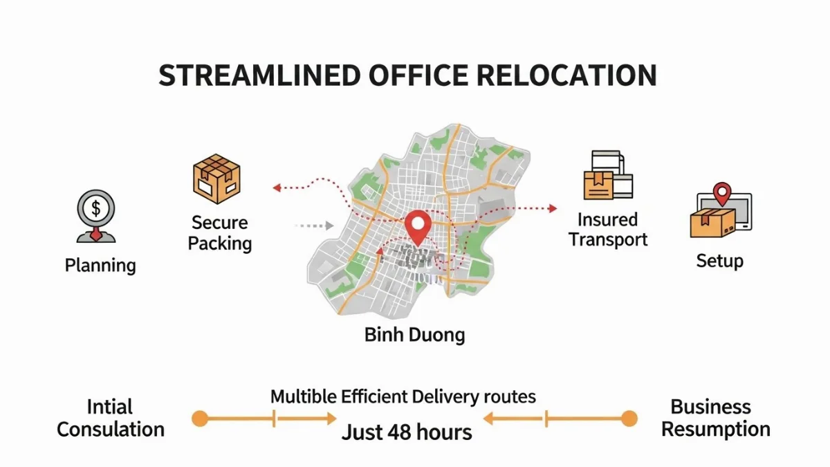 Dịch vụ chuyển văn phòng trọn gói chuyên nghiệp tại Bình Dương giúp doanh nghiệp an tâm