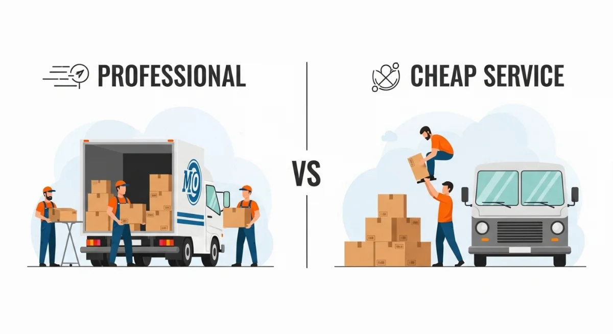 Xe tải nhỏ chở đồ văn phòng không được sắp xếp cẩn thận gây rủi ro