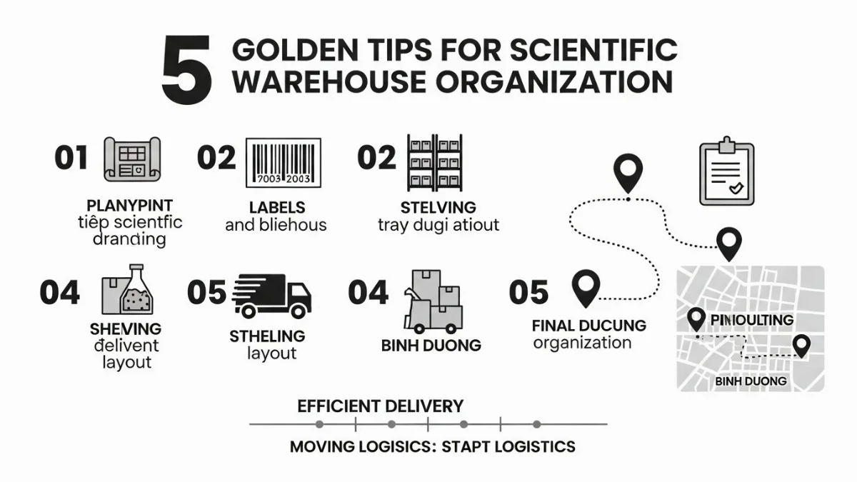 Nhân viên đang sắp xếp và cập nhật tài liệu trên kệ trong kho