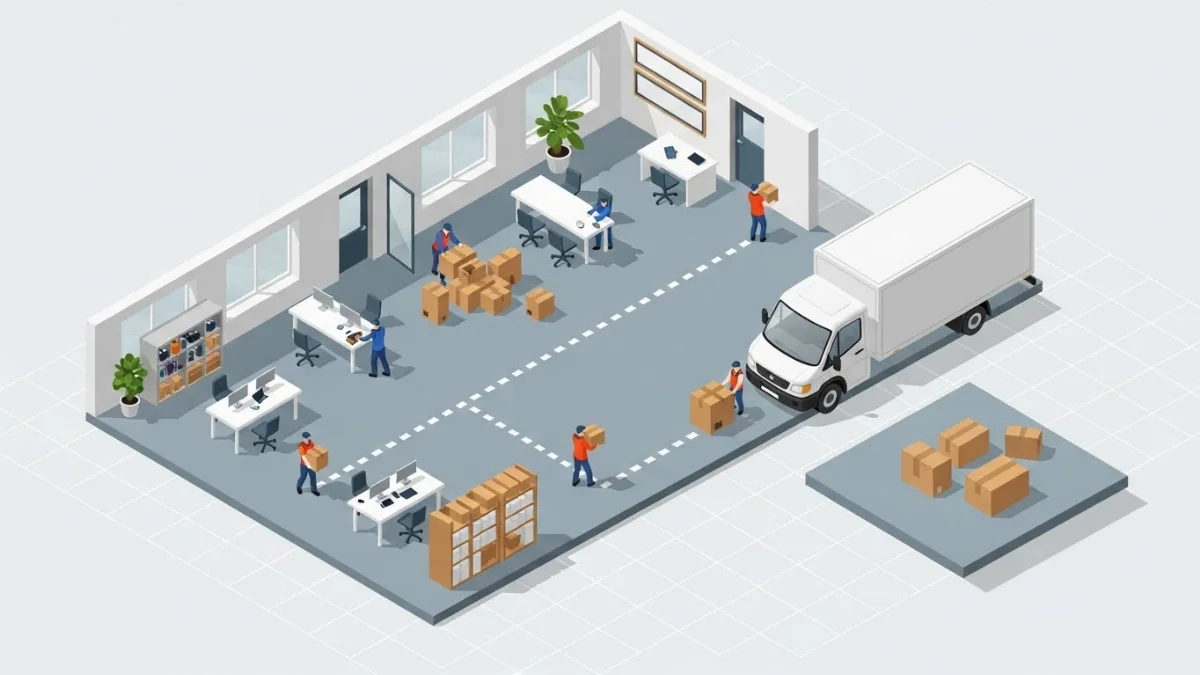 Công nhân đang cẩn thận tháo dỡ máy móc thiết bị công nghệ