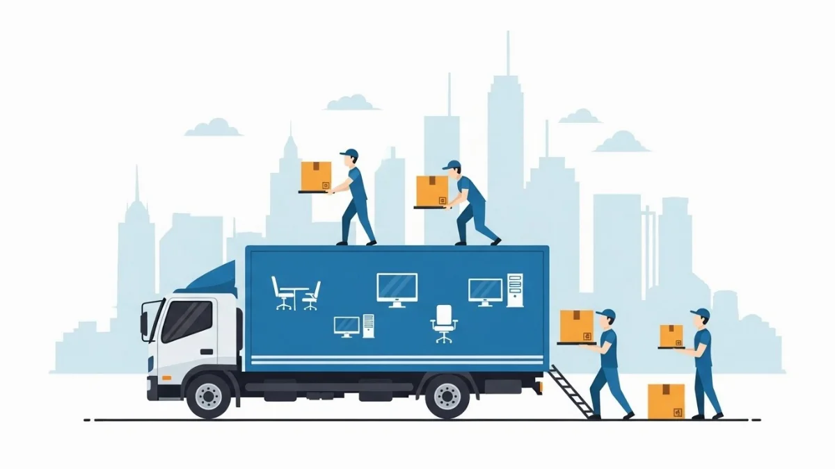 Quy trình đóng gói đồ đạc văn phòng cẩn thận trước khi chuyển đi