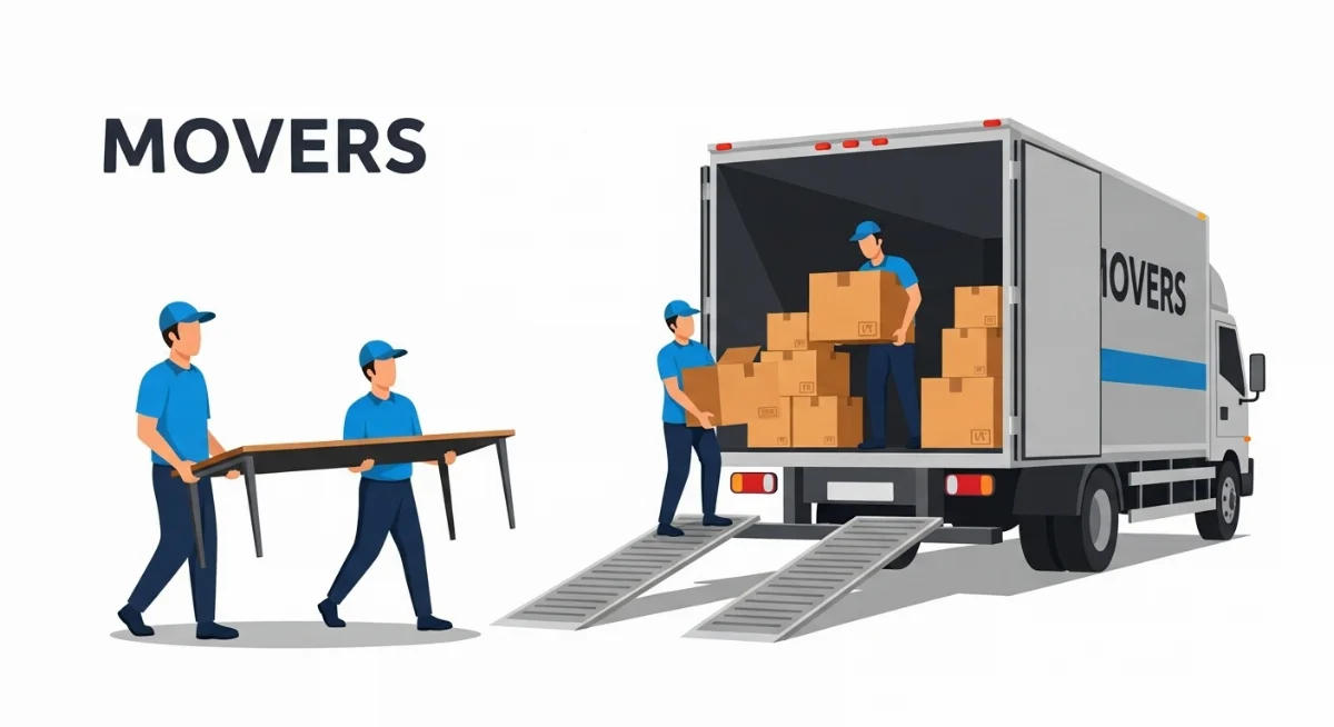 Nhân viên đang đóng gói tài liệu văn phòng một cách cẩn thận